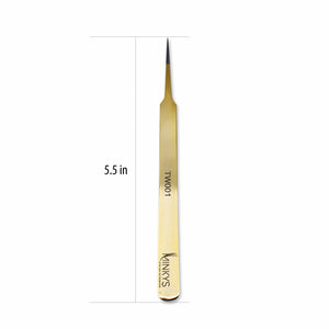 Gold Straight Tweezer - TW001G - Minkys