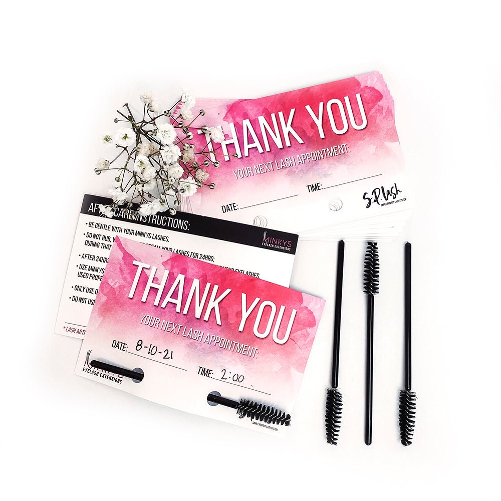Lash Aftercare Thank You Cards - Minkys